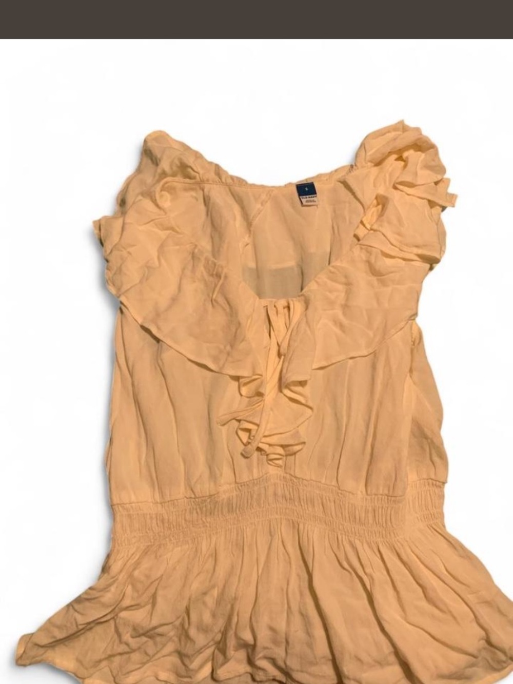Old Navy Cream Ruffle-Neck Sleeveless Top